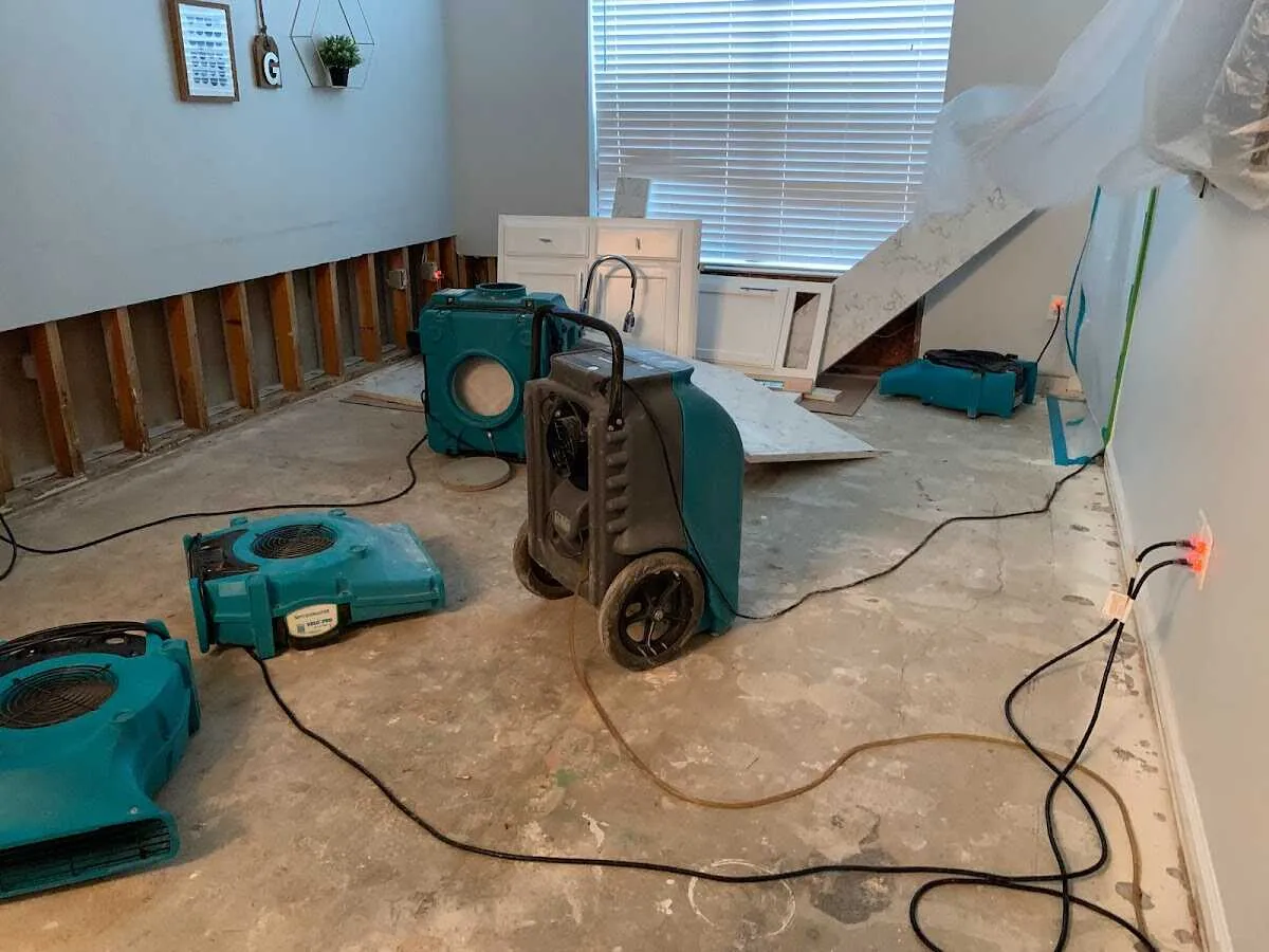 Dehumidifier in flood-cut room for Water Extraction & Removal in Walker Mill